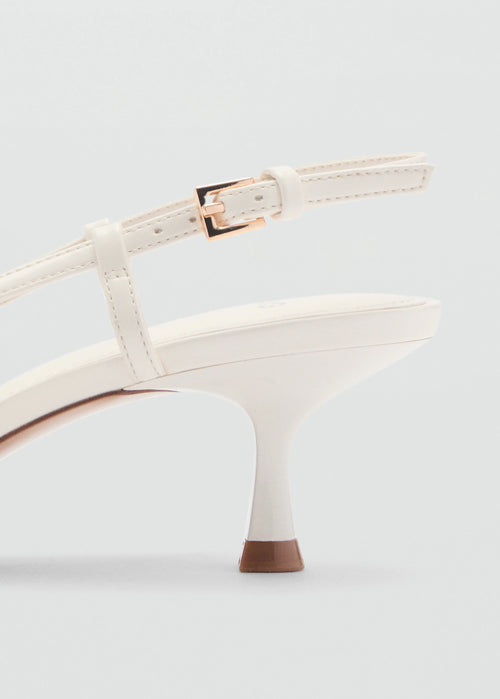 Chaussure demi talon blanche détaille dorée -mango