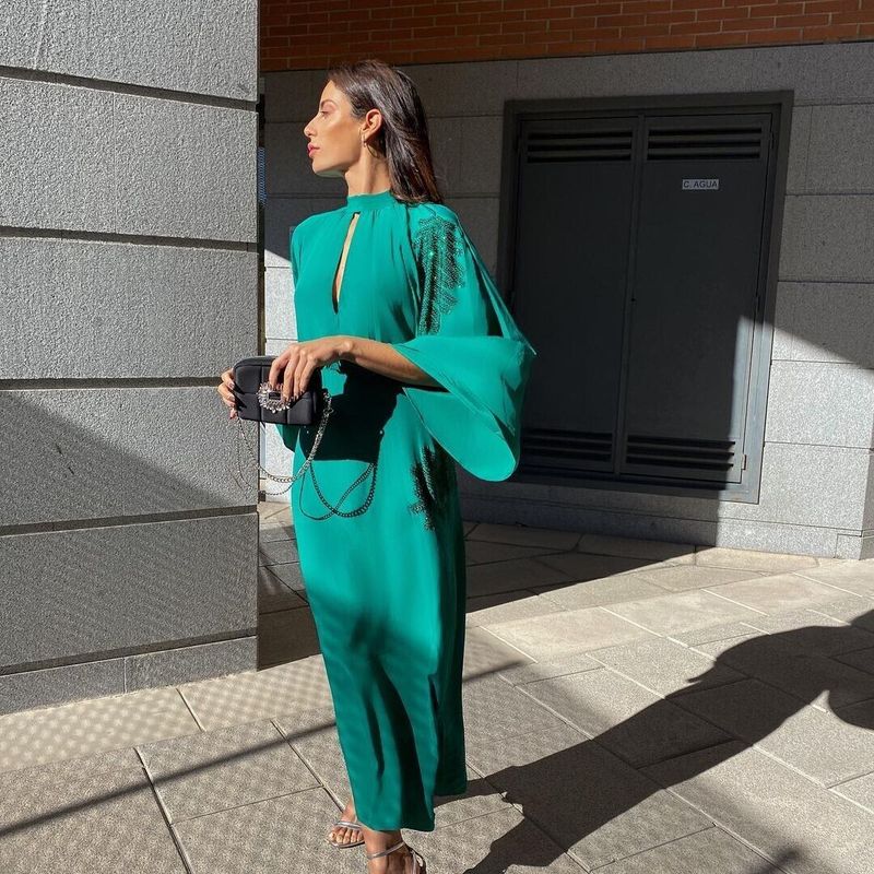 robe longue verte ZARA