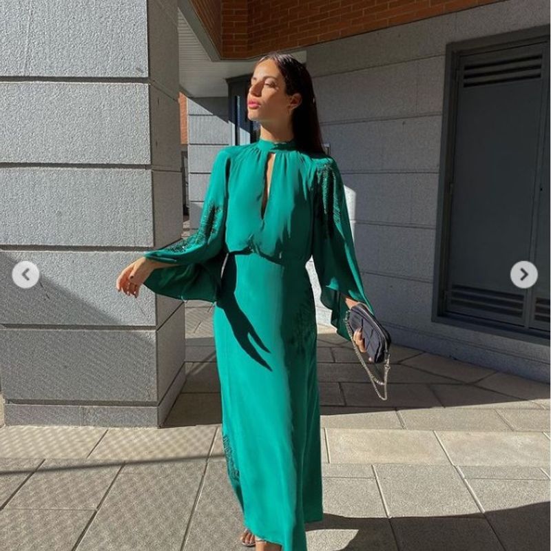 robe longue verte ZARA