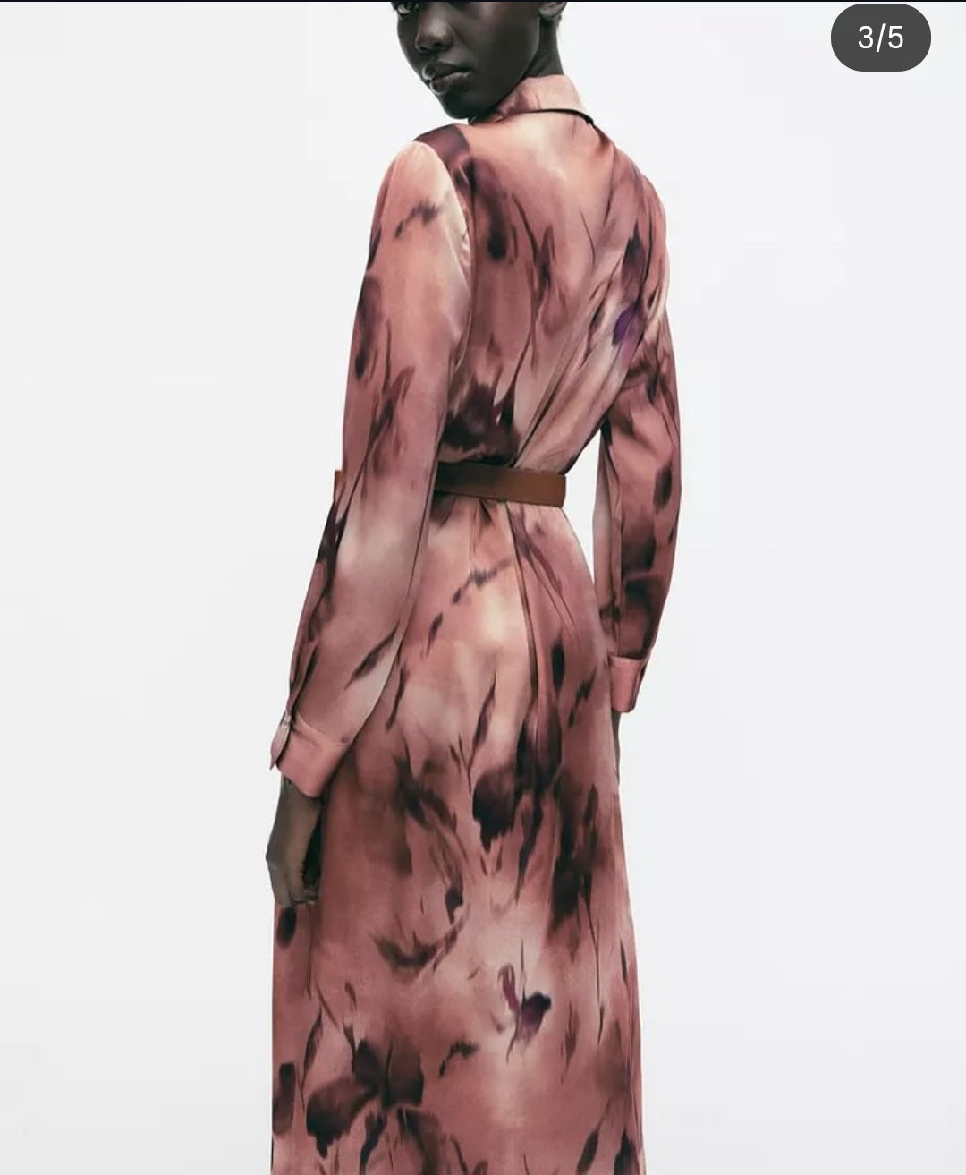 Robe satiné avec ceinture - zara