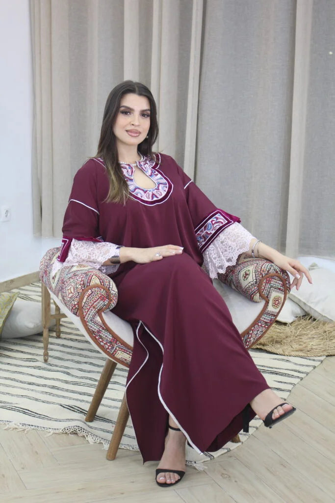 Robe QAMAR aubergine- KAEN