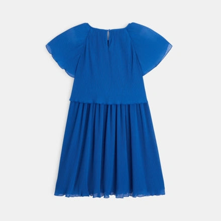 Robe plissée en voile bleue fille OKAIDI
