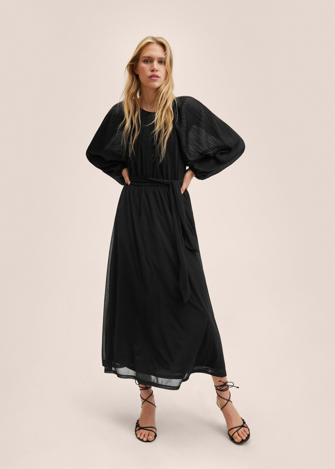 Robe Mango noir foulard