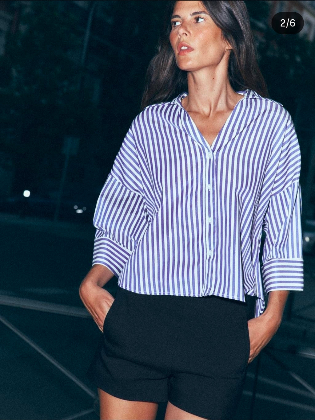 Chemise à rayures bleu-Zara