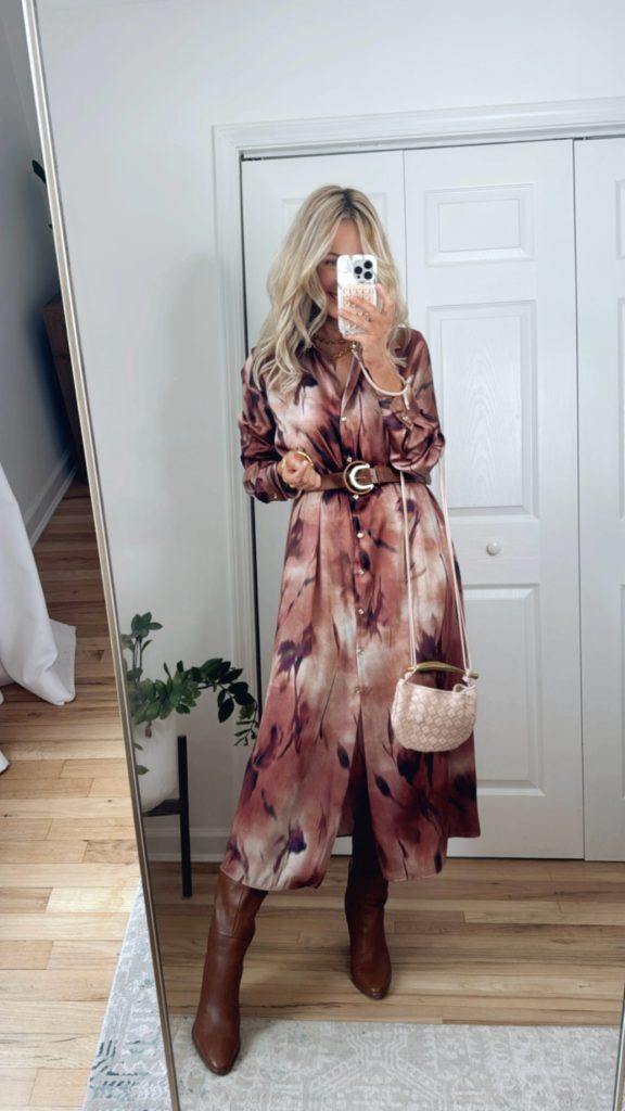 Robe satiné avec ceinture - zara