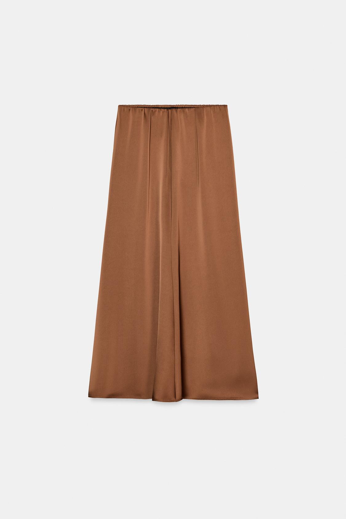 JUPE ZARA MI-LONGUE SATINÉE
