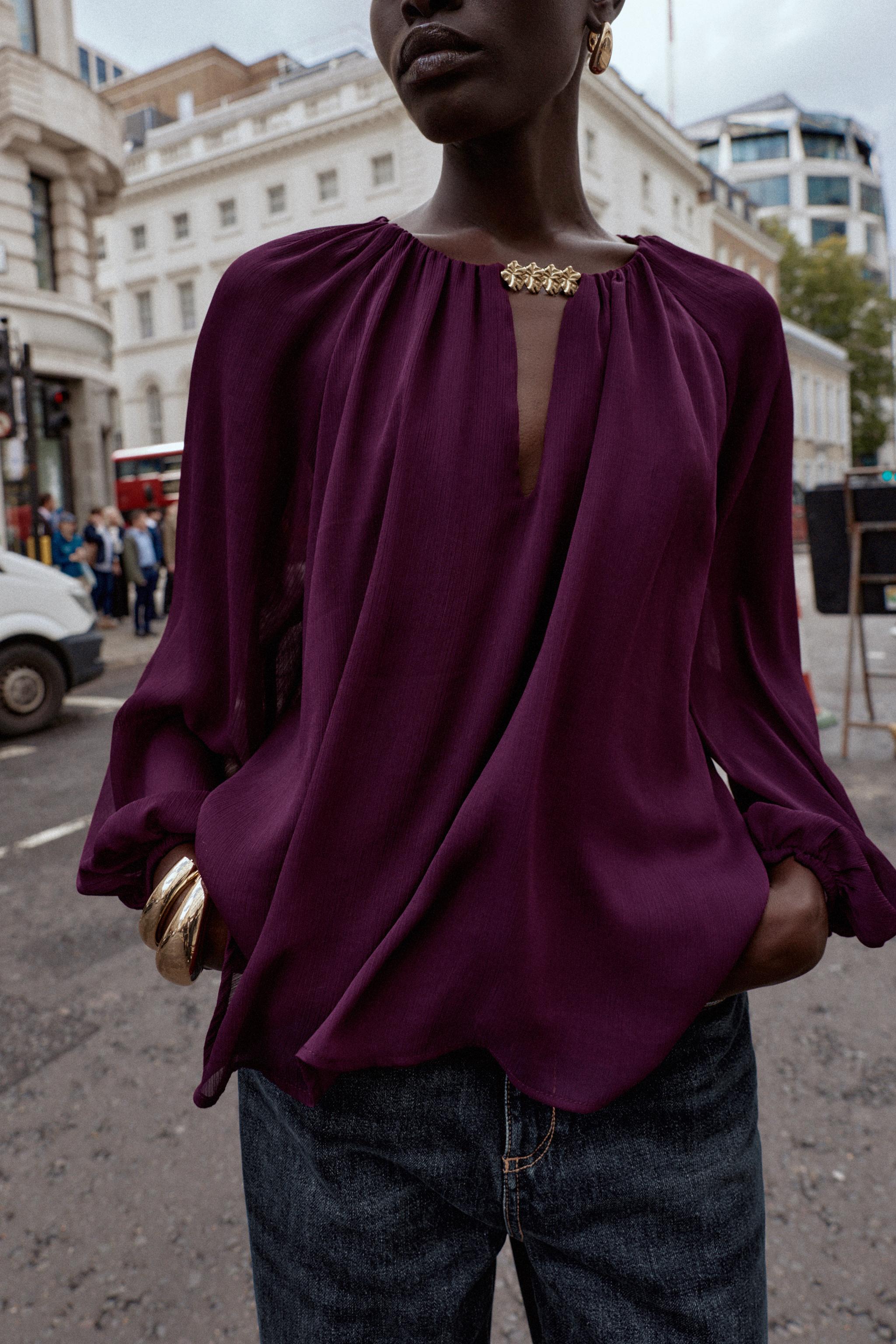 Blouse semi transparente -Zara