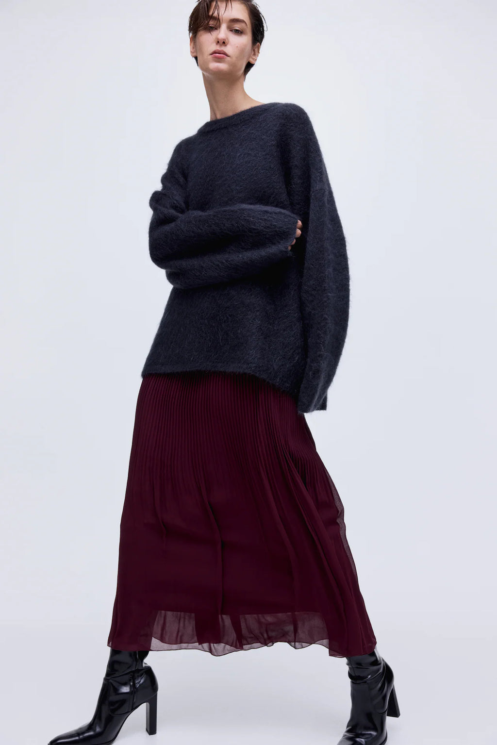 JUPE EN MOUSSELINE PLISSÉE -H&M