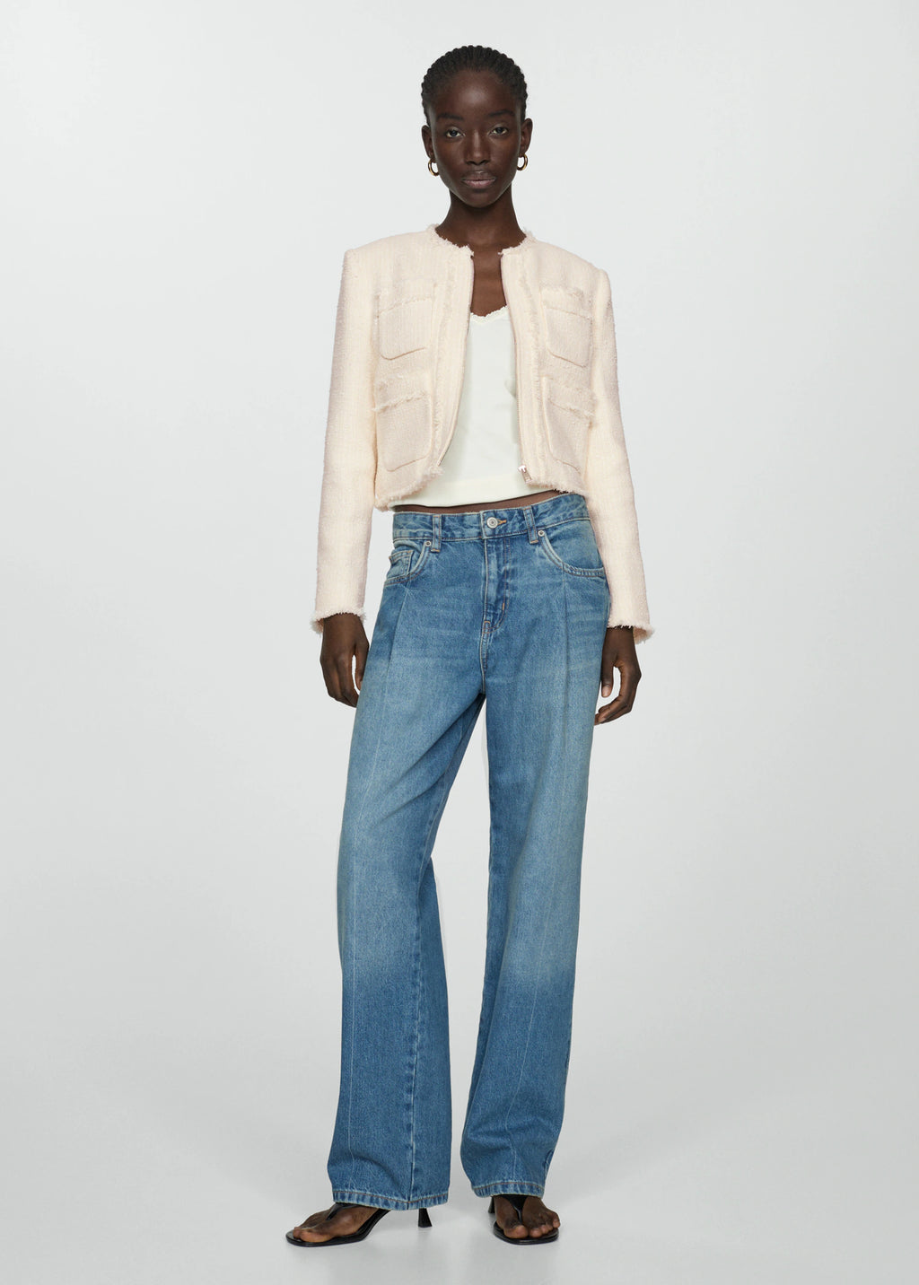 veste tweed zippée Mango