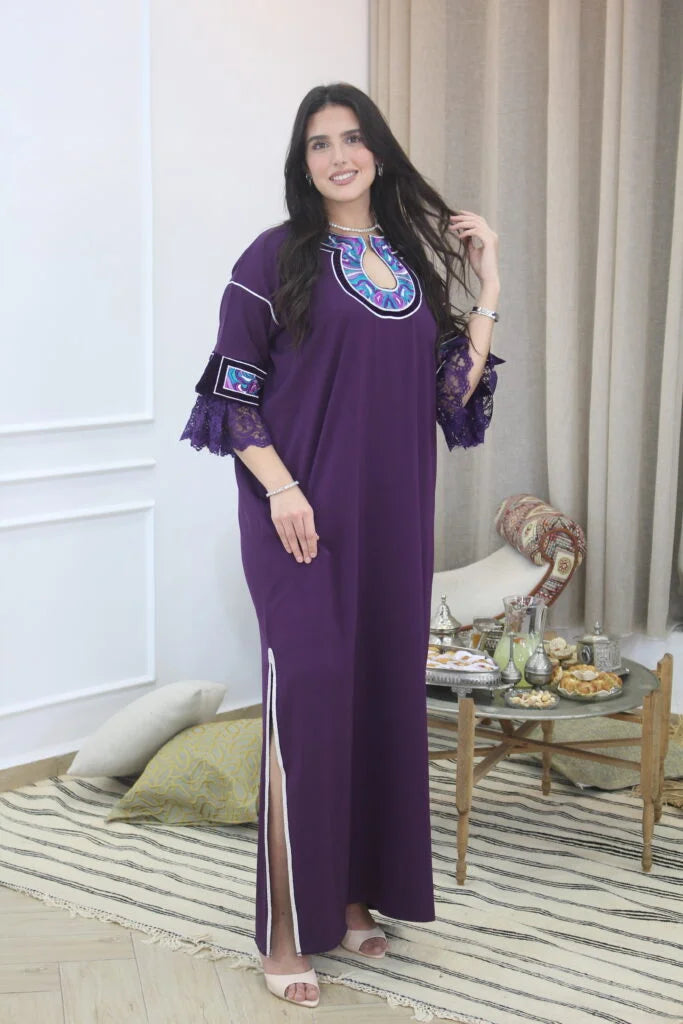 Robe QAMAR violet -kaen