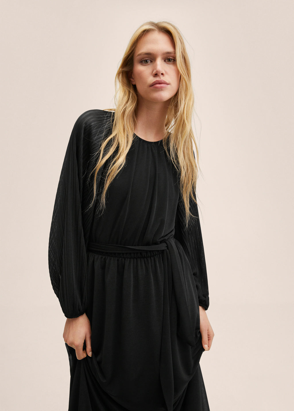 Robe Mango noir foulard