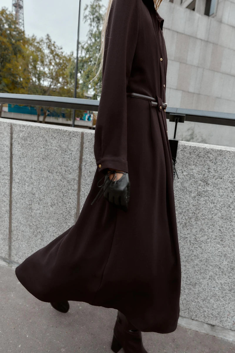 Robe marron - ZARA