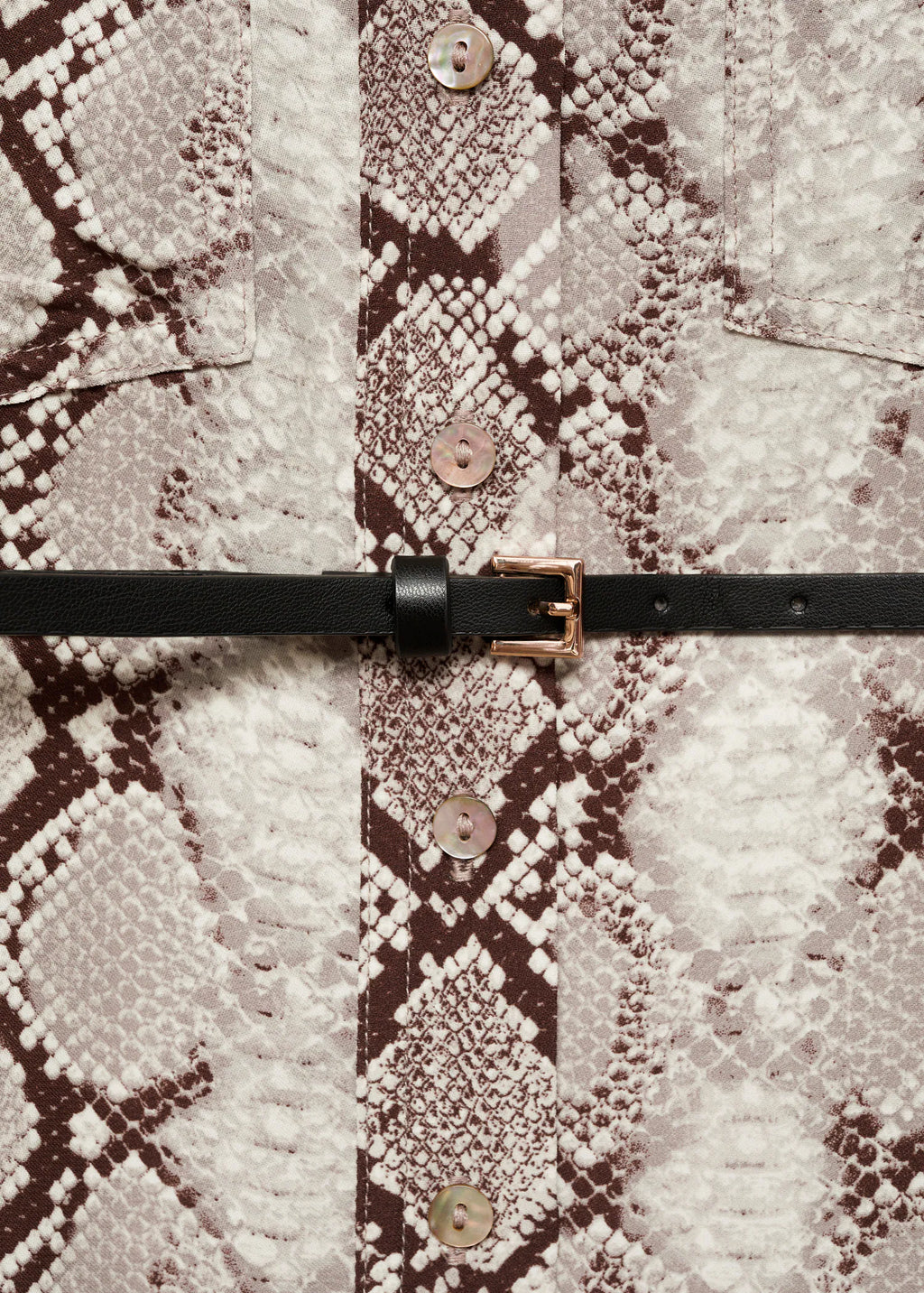 Robe chemisier en imprimé serpent-Mango
