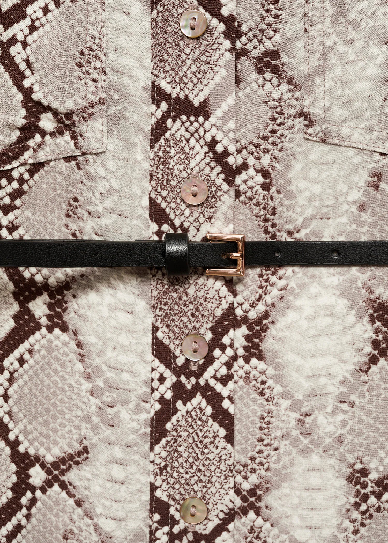 Robe chemisier en imprimé serpent-Mango