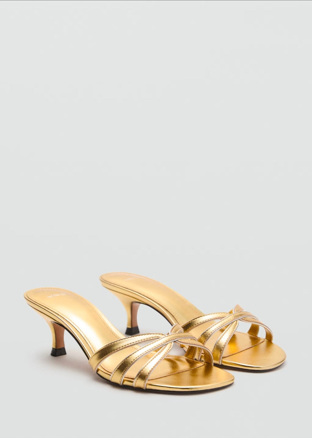 SANDALES MNG LANIÈRES TALON KITTEN HEEL