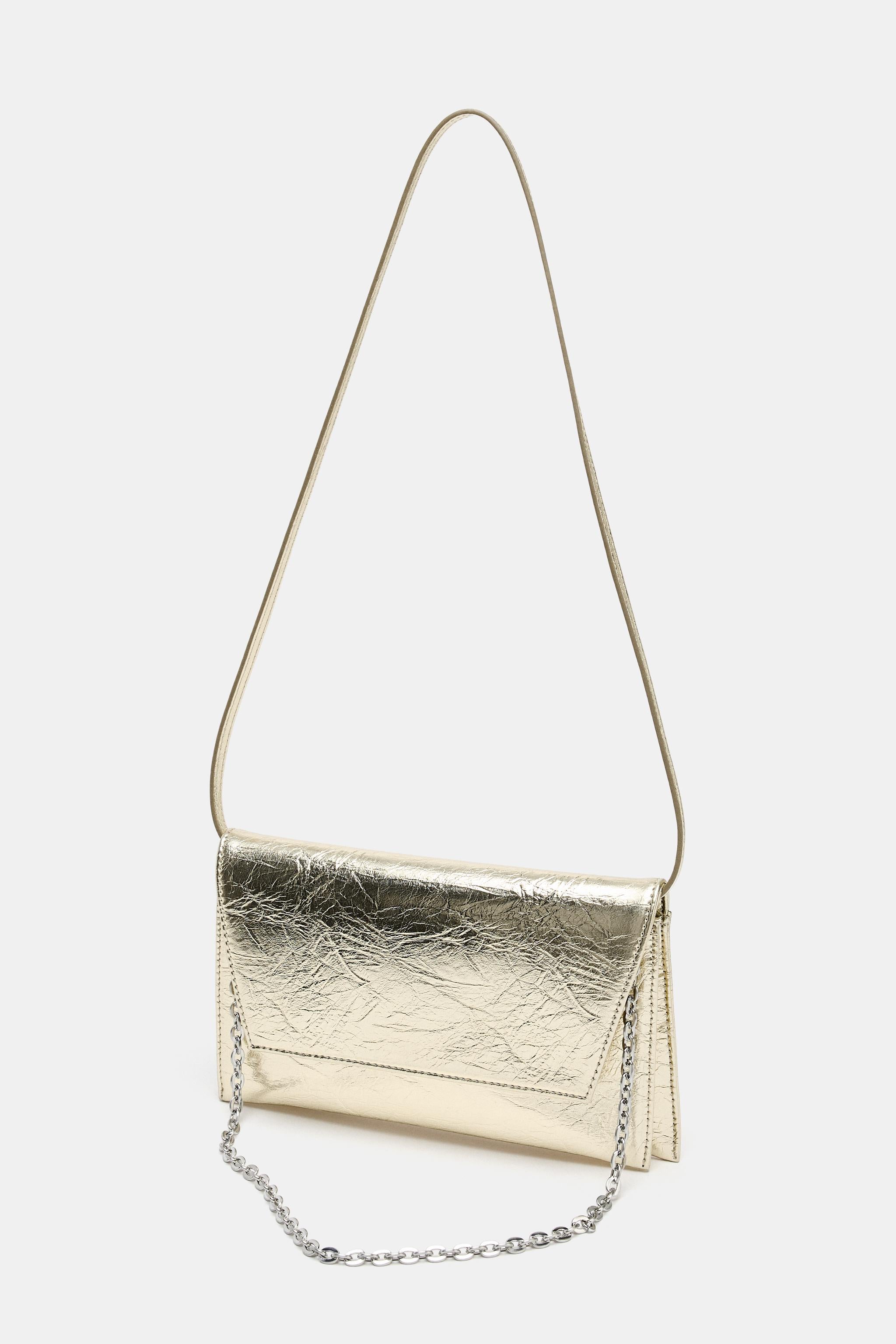 Mini sac dorée avec bandoulière-Zara