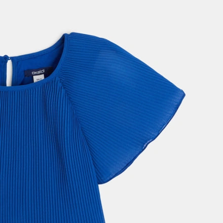 Robe plissée en voile bleue fille OKAIDI