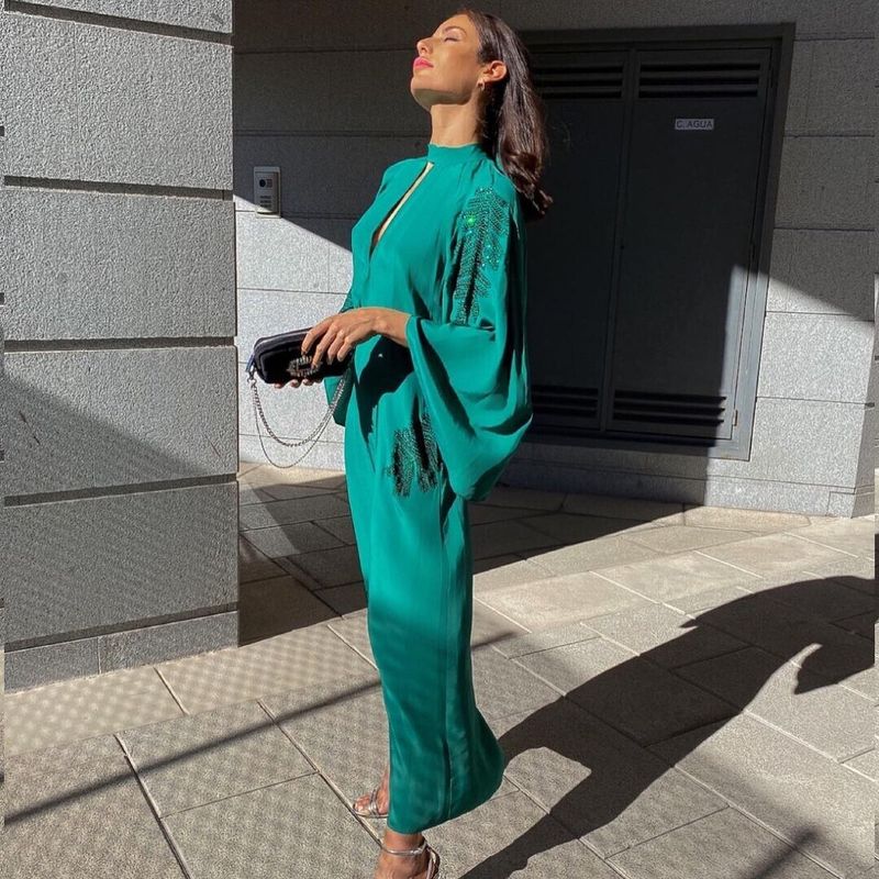 robe longue verte ZARA