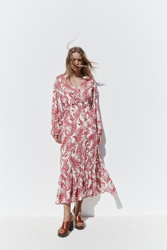 Robe cotton a motif - Zara