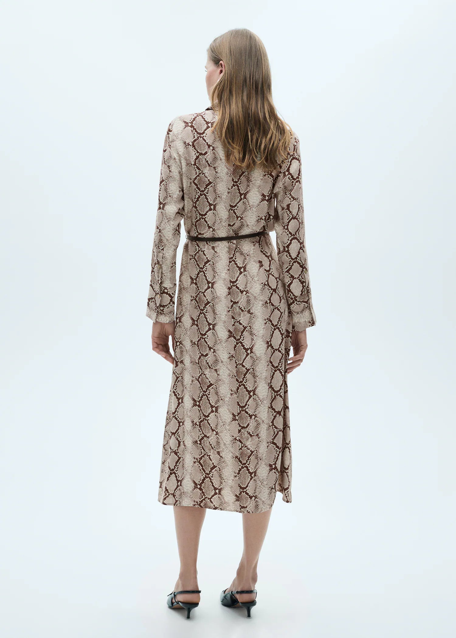 Robe chemisier en imprimé serpent-Mango