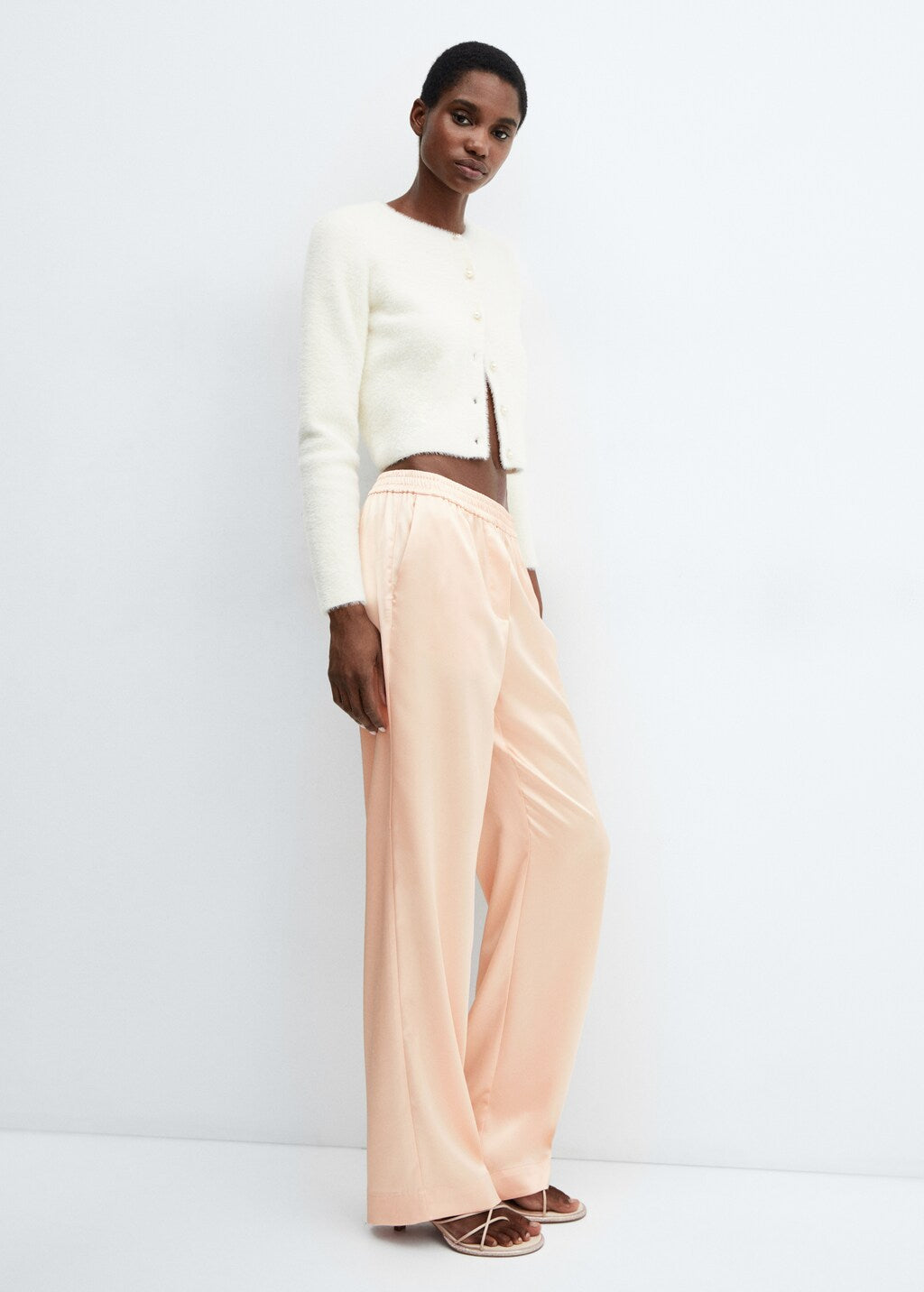 Pantalon droit satiné