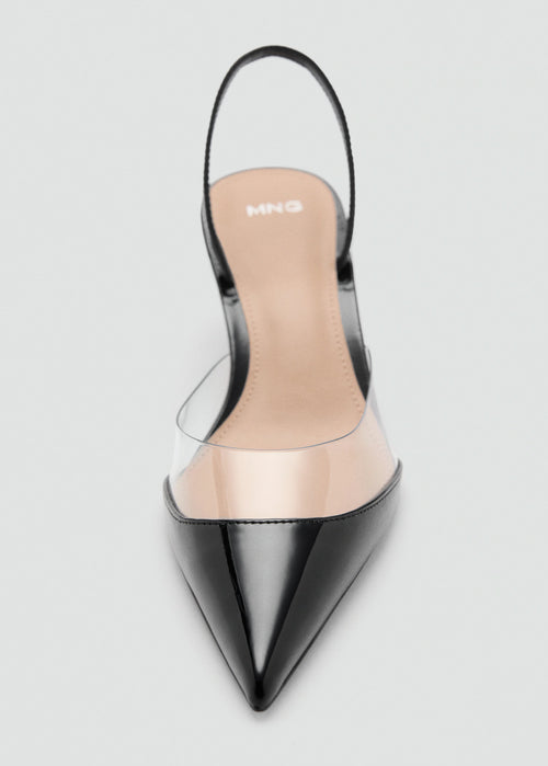 Chaussure à talon avec empiècement vinyle-Mango