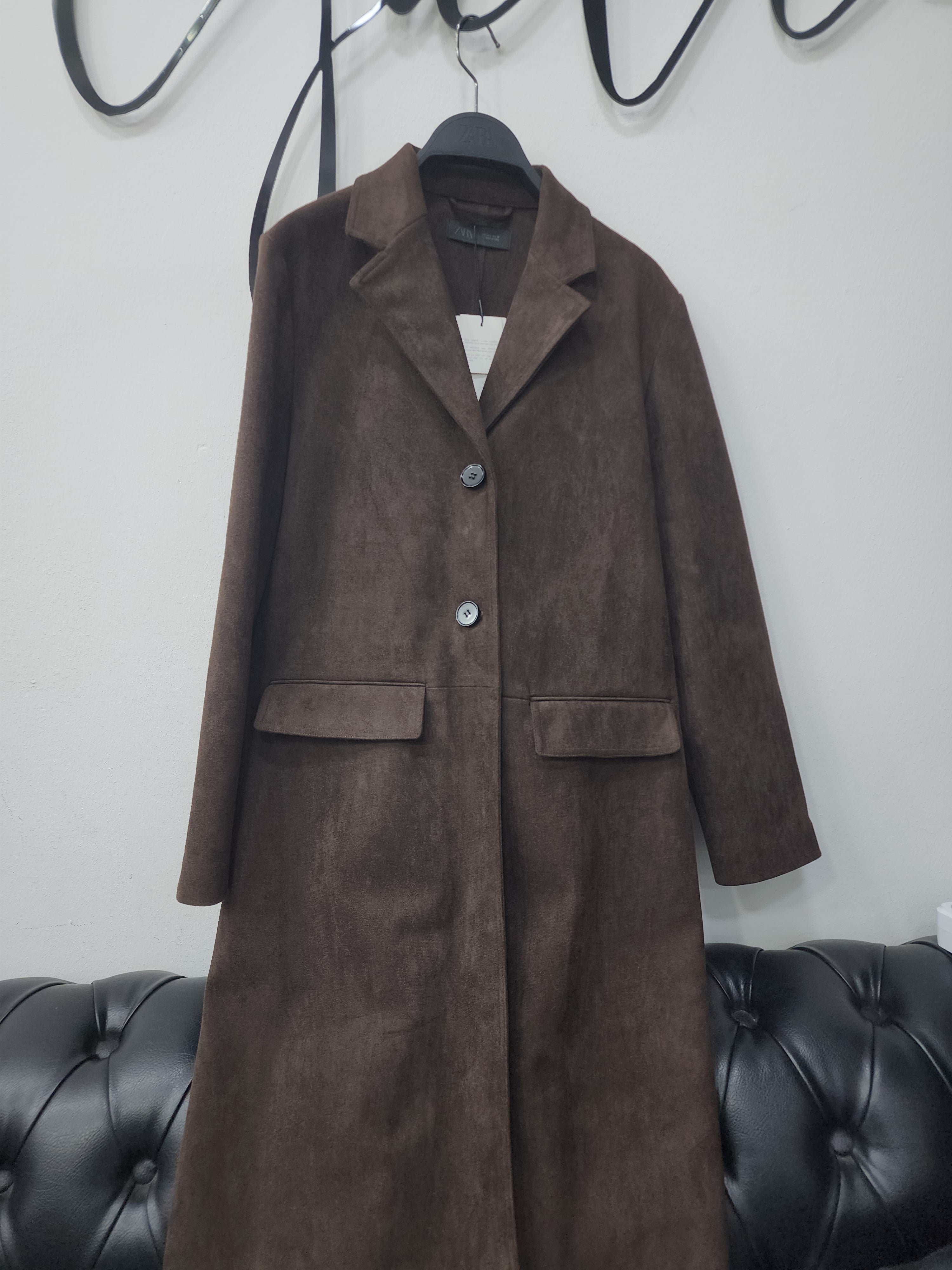 Veste en daim marron ZARA