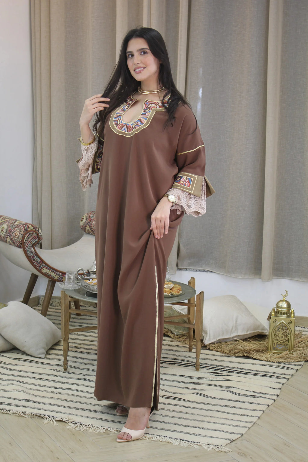 Robe QAMAR marron - KAEN