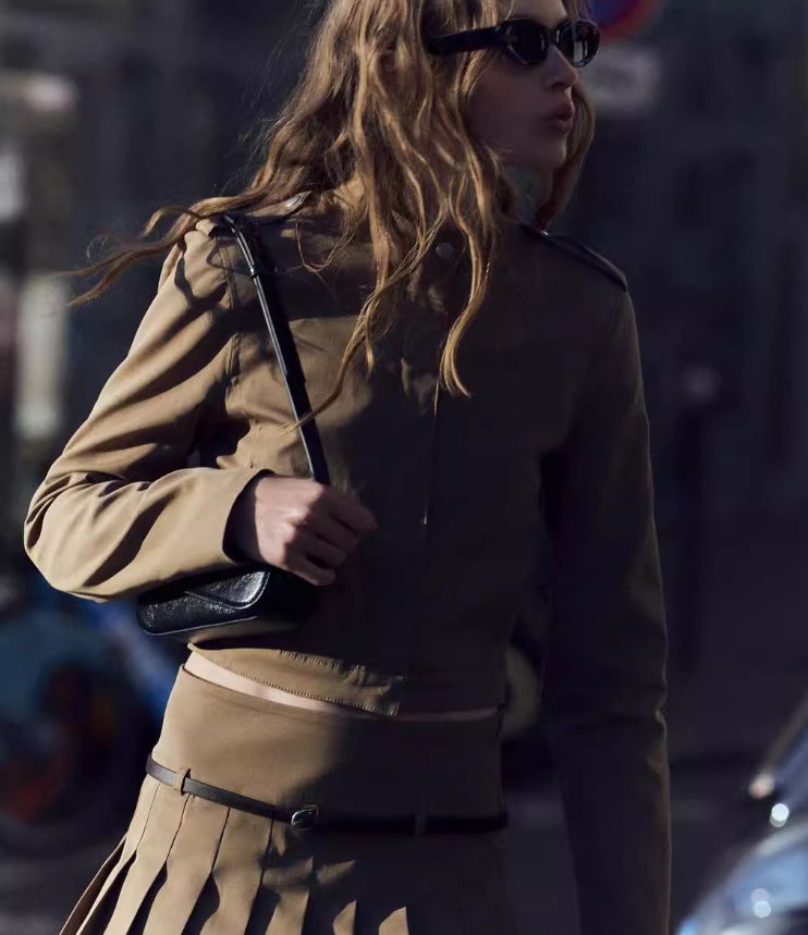 ZARA - Blouson - coton-kaki