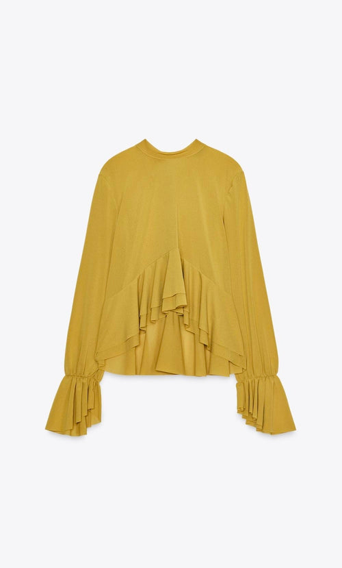 Blouse fluide à volant - Zara