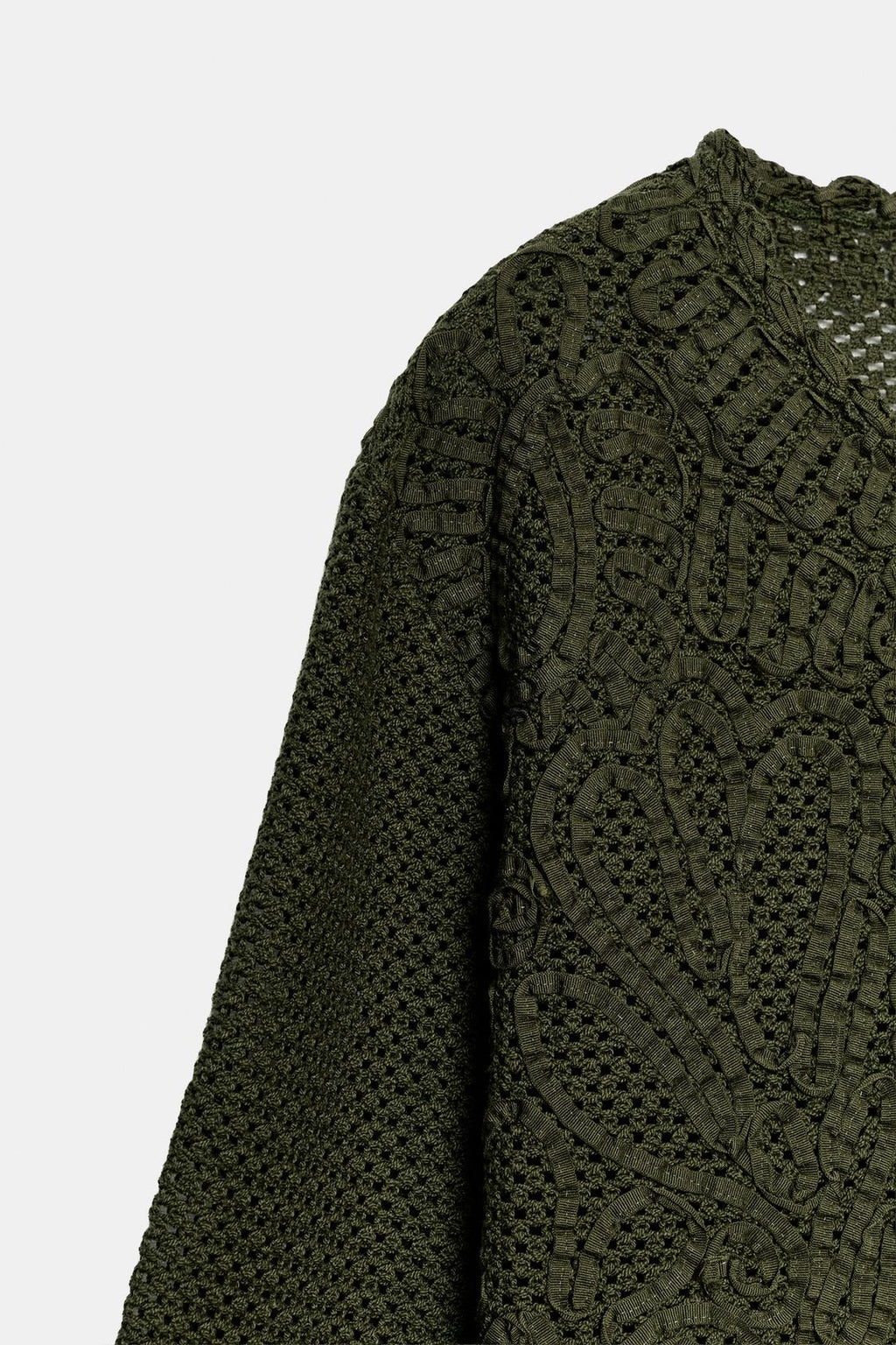 Veste ZARA en tissu bimatière vert