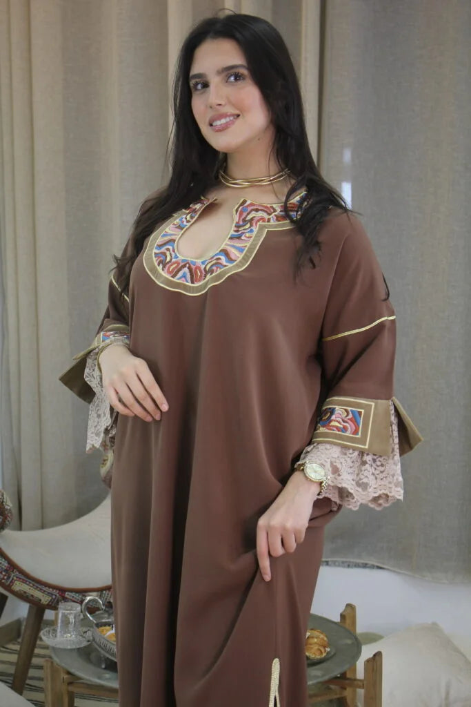 Robe QAMAR marron - KAEN