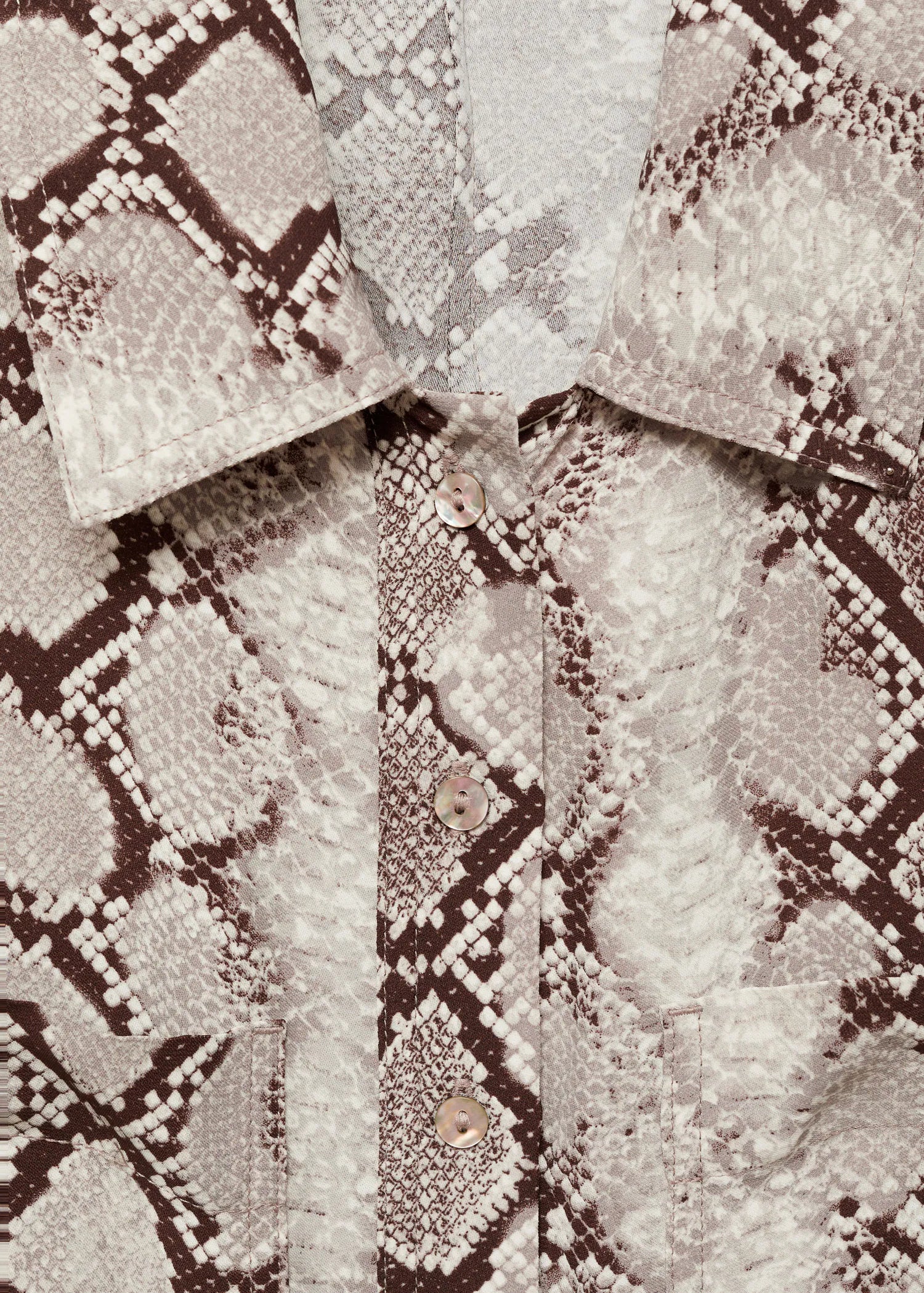 Robe chemisier en imprimé serpent-Mango