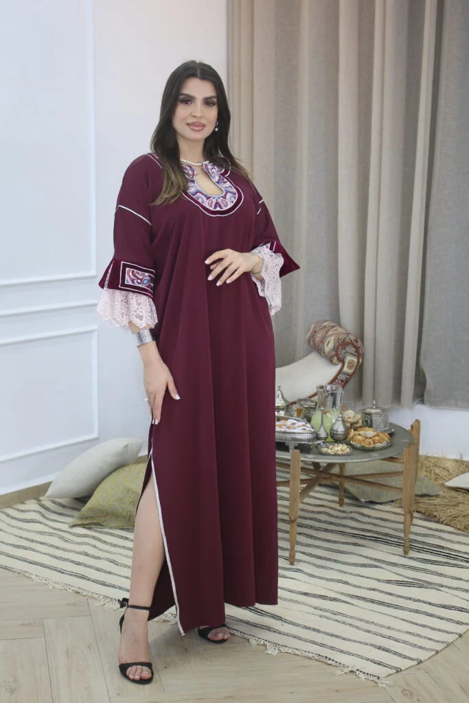 Robe QAMAR aubergine- KAEN