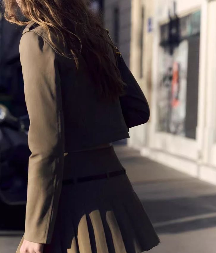 ZARA - Blouson - coton-kaki