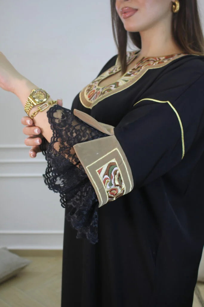 Robe QAMAR noir -KAEN