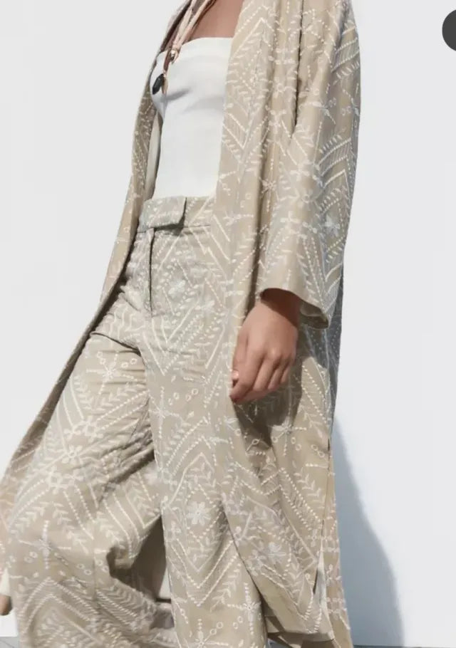Kimono Lin brodé -Zara