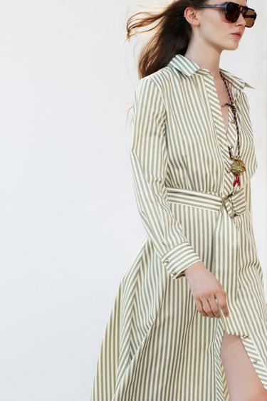 Robe chemise manche longue-zara