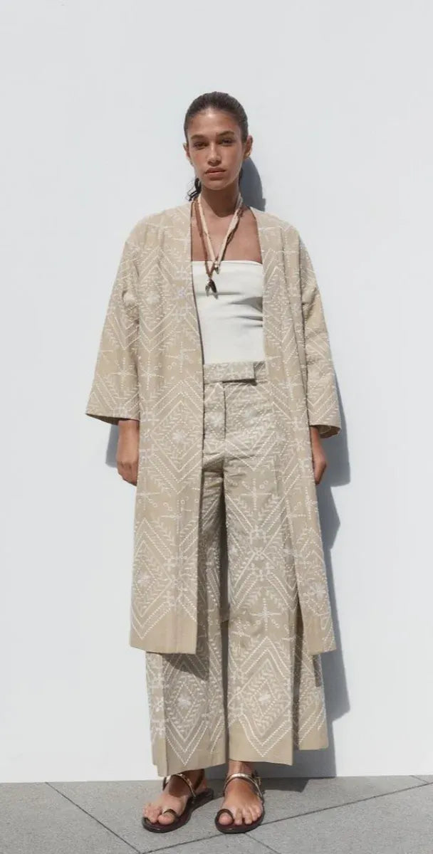 Kimono Lin brodé -Zara