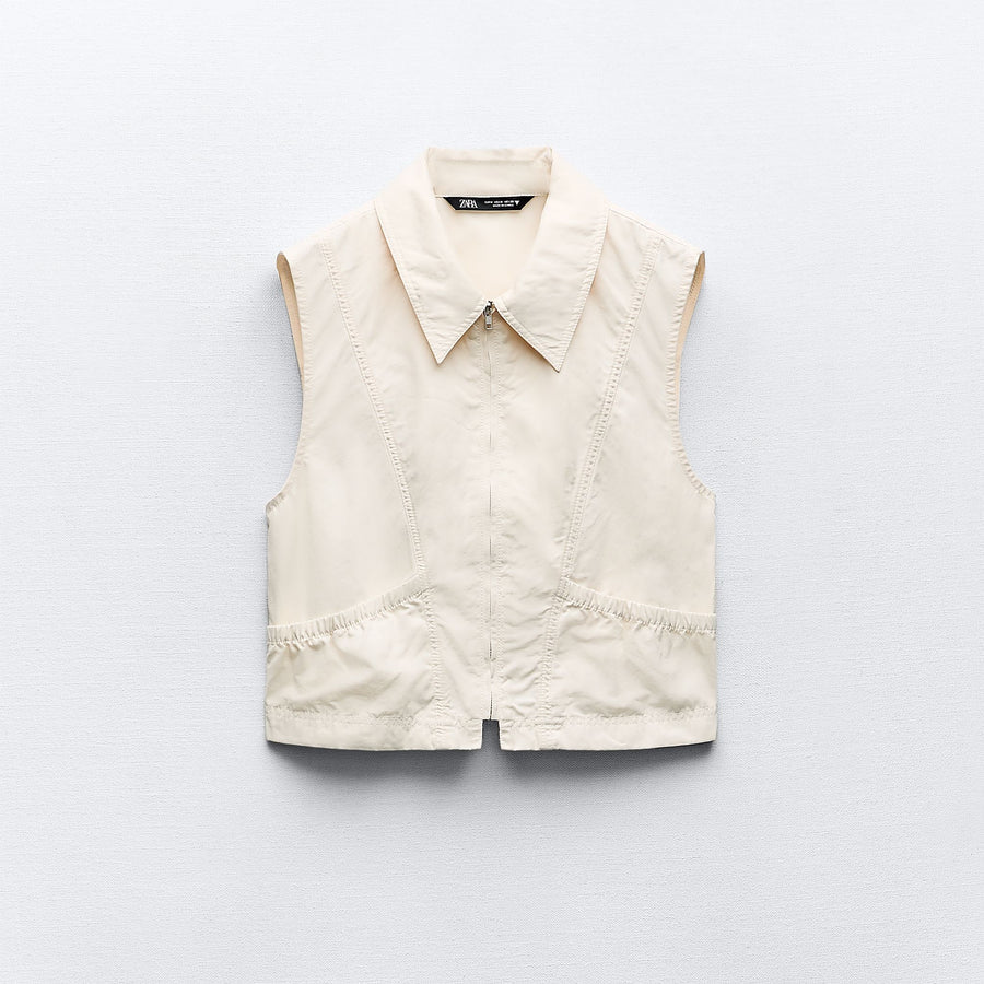 gilet Zara écru sans manches