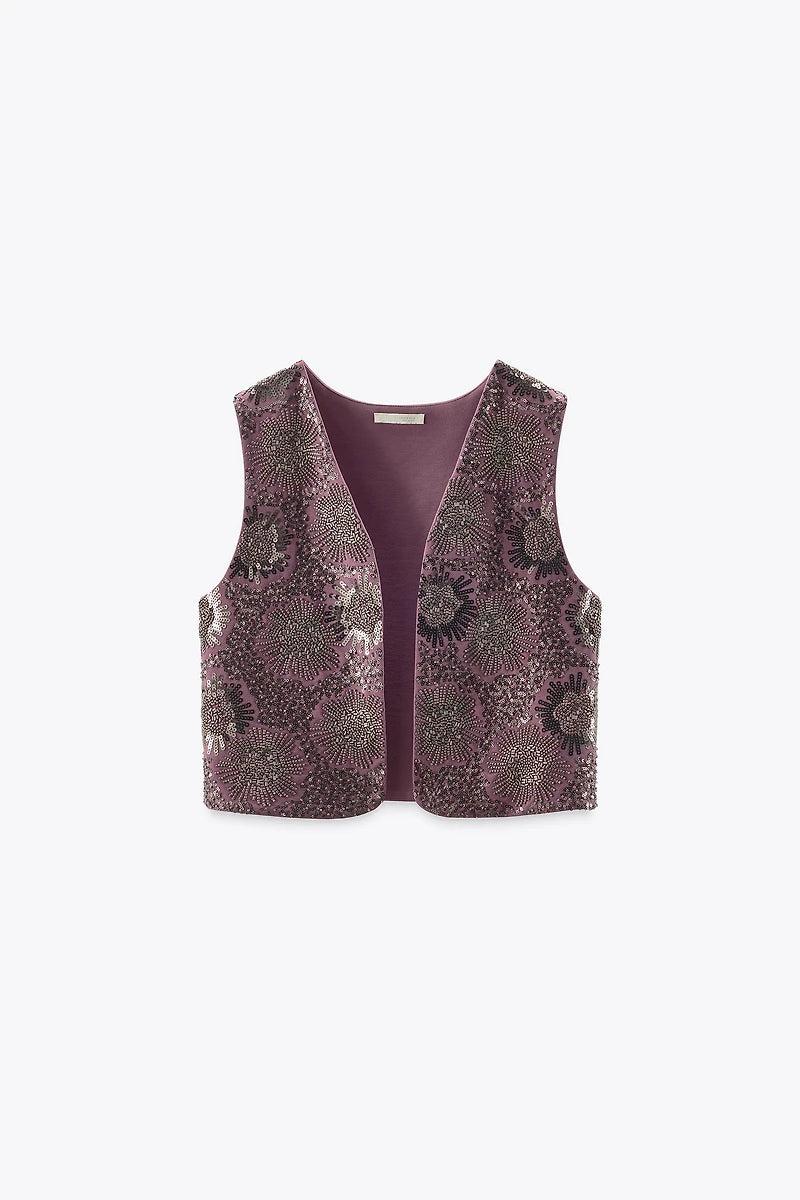 Gilet perlé