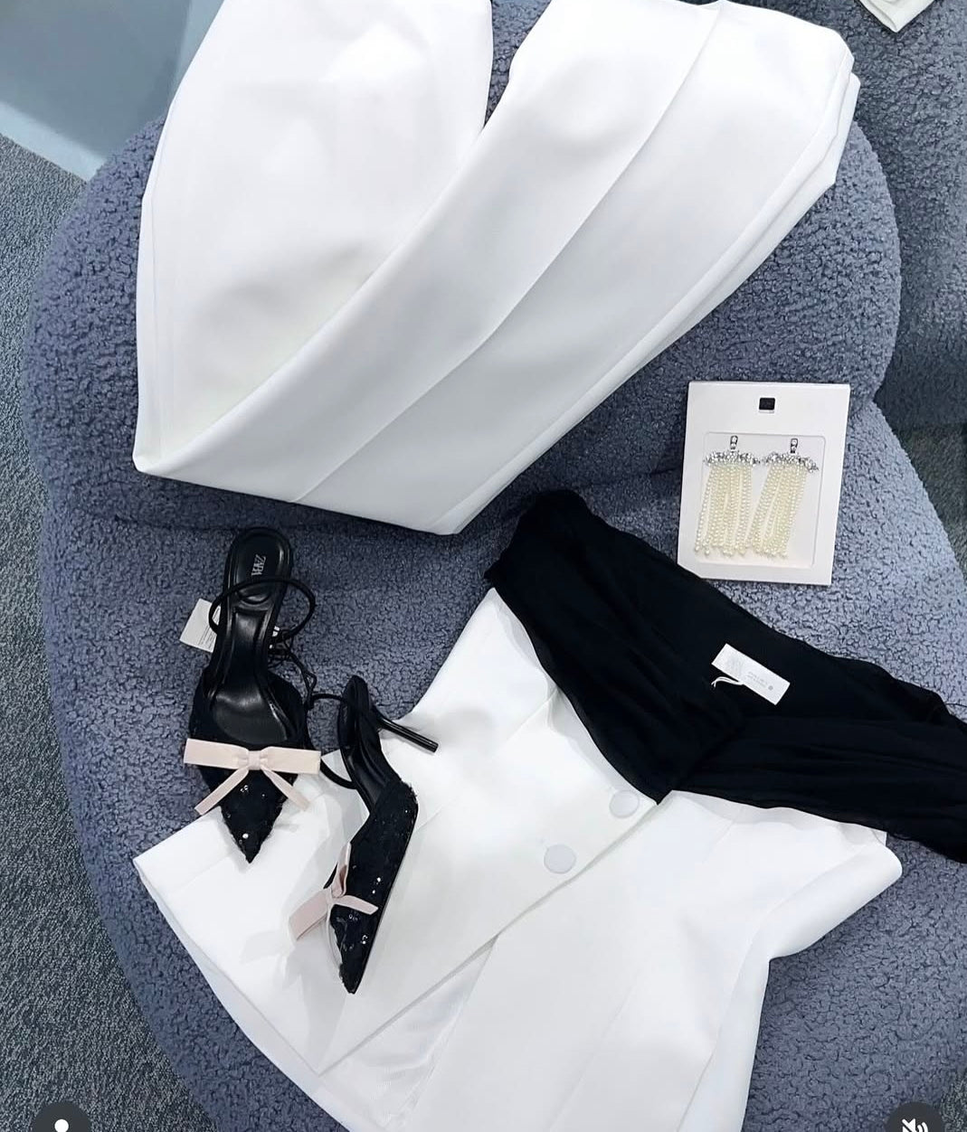 Costume  noir et blanc - Zara