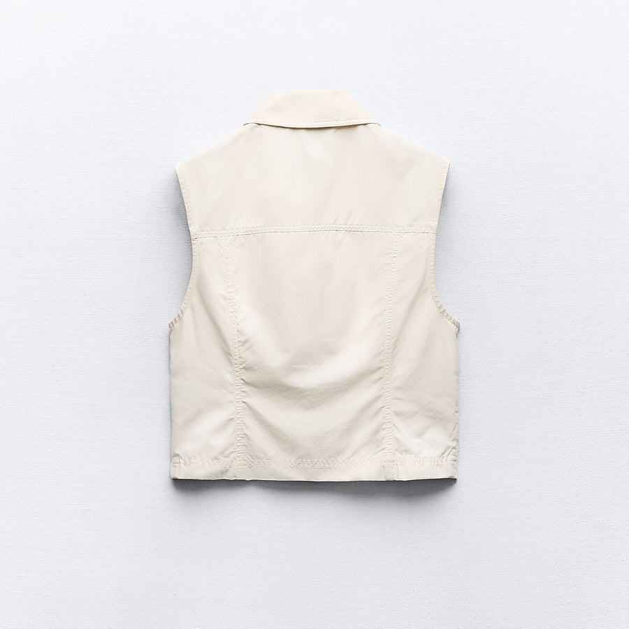 gilet Zara écru sans manches