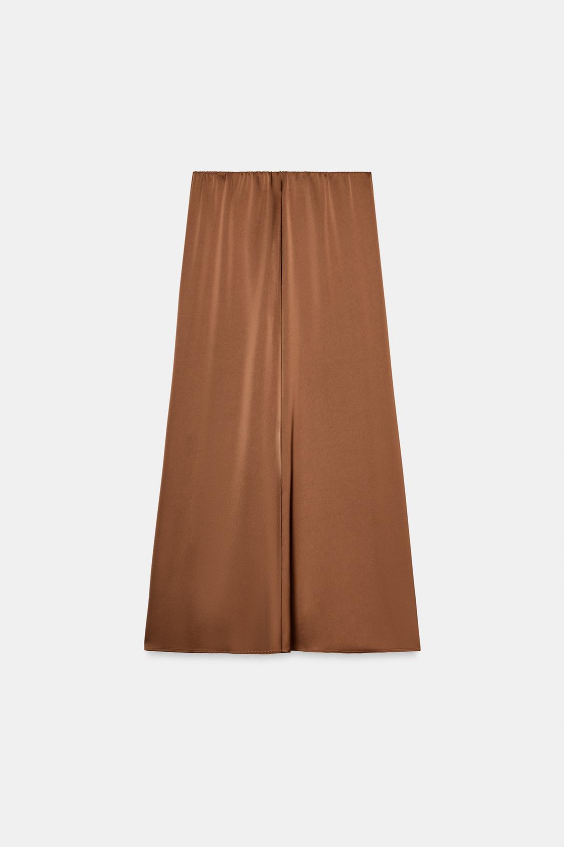 JUPE ZARA MI-LONGUE SATINÉE