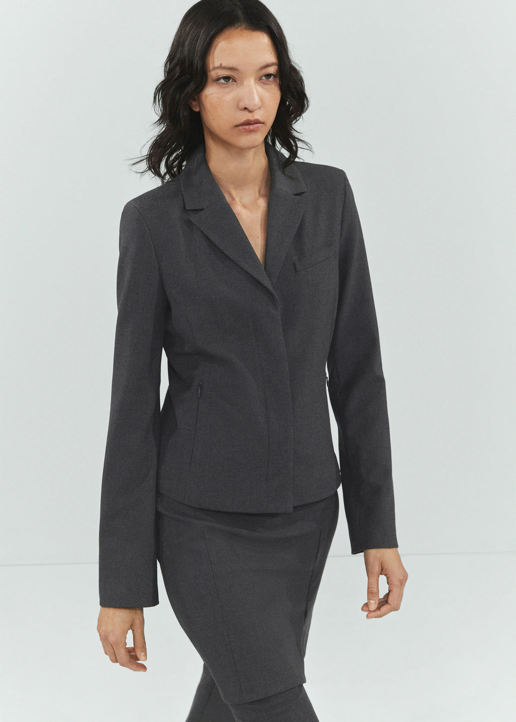 Veste cintrée zippée-Mango