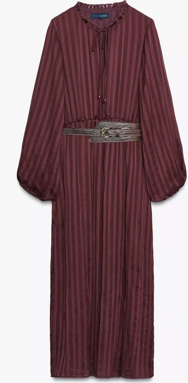Robe fluide avec ceinture Zara