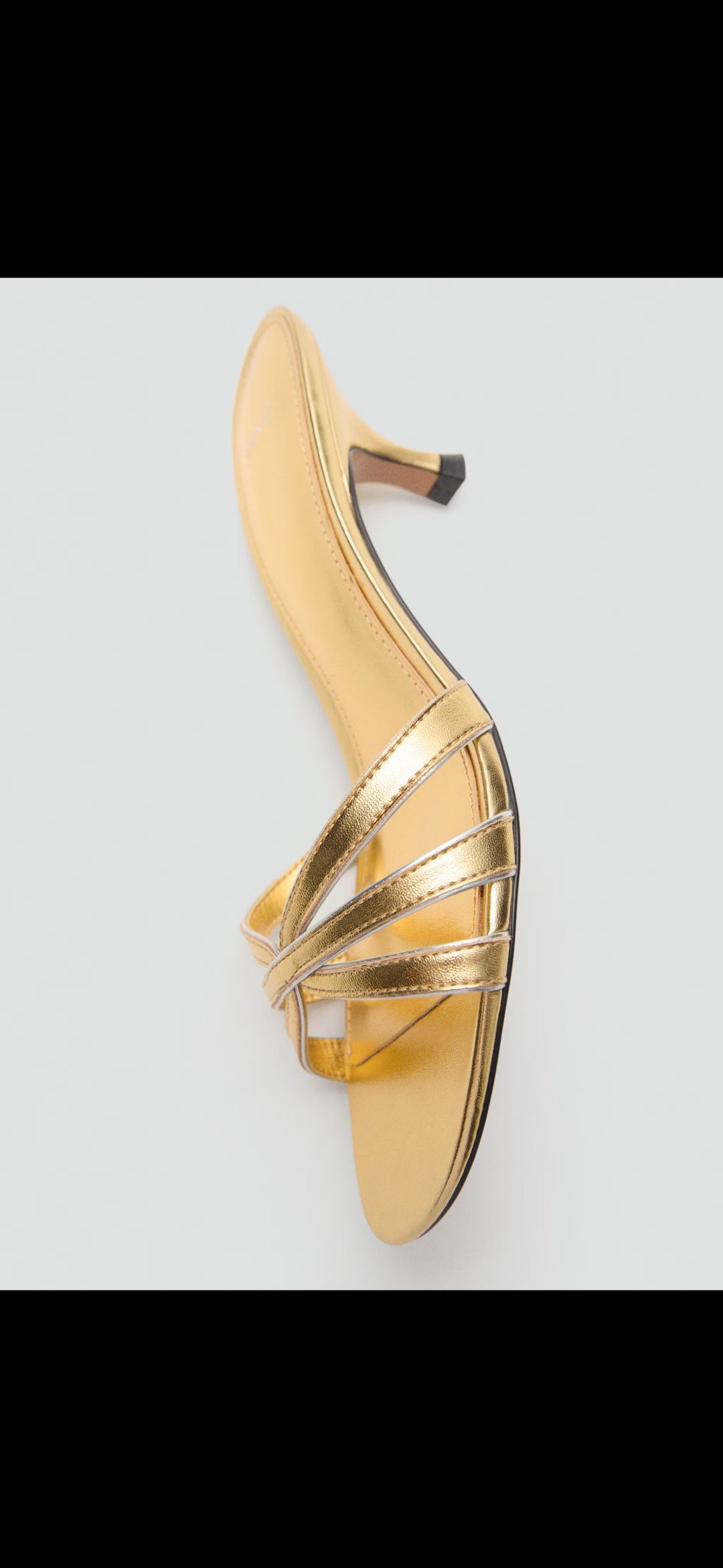 SANDALES MNG LANIÈRES TALON KITTEN HEEL