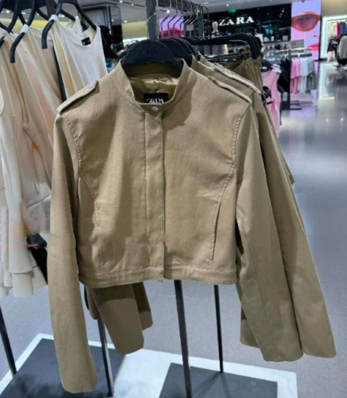 ZARA - Blouson - coton-kaki